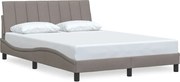 vidaXL Cadru de pat fără saltea, Hanko, gri taupe, 140x190 cm, textil