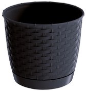 Ghiveci din plastic Ratolla Round antracit, pr. 16,5 cm, diam. 16,5 cm
