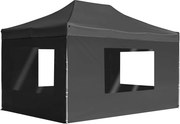 vidaXL Cort de petrecere pliabil cu pereți antracit, 4,5x3 m, aluminiu