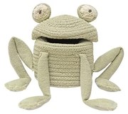 Coș de jucării pentru copii verde din material textil ø 15x15 cm Mini Fred the Frog – Lorena Canals