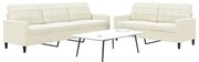 vidaXL Set de canapele cu perne, 2 piese, crem, catifea