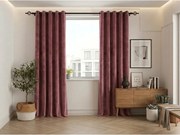 Draperie opaca ELVIO VELVET 140x250 cm, roz prafuit Agatat: Inele metalice
