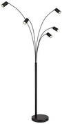 Lampadar cu 5 spoturi directionabile metal negru ROBBY