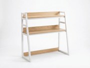 Polita de masa VERTEX 90x95 cm, alba / decor stejar