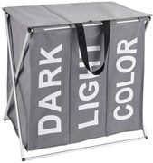 Coș de rufe cu trei compartimente, coș de rufe pliabil TRIO TOP - 57 x 57 x 38, WENKO