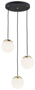 Lustra cu pendule design modern LIVIA 3 negru/alama