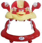 Premergator Reglabil in 3 Trepte NOVOKIDS™ Happy Duck , Ratusca, Pliabil, 8 Roti, Cu Melodii, Rosu