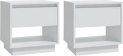 vidaXL Noptiere, alb, 2 buc., 45x34x44 cm, PAL