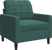 vidaXL Fotoliu canapea, verde închis, 60 cm, catifea