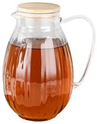 Carafă de sticlă 4Home Hot&Cool Juicycu capac de bambus, 1,5 l