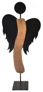 InDecor Înger din lemn de mango negru, 30 x 13 x65 cm