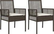 vidaXL Scaun pentru Grădină 2 pcs Maro 55 x 53 x 85 cm poliratan