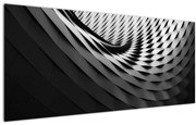 Tablou abstract - spirală alb neagră (120x50 cm)