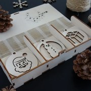 SENTOP | Ornamente din lemn de pom de Crăciun, 1 set-18 bucăți