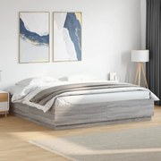 vidaXL Cadru de pat, gri sonoma, 180x200 cm, lemn prelucrat
