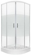 Cabină de duș curbată Madera 90 cu cădiță 90x90x206 cm