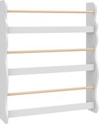 AIYAPLAY Bibliotecă Montessori pentru Copii 3-8 Ani, 3 Rafturi, 60x15x73 cm, pentru Cameră, Alb | Aosom Romania