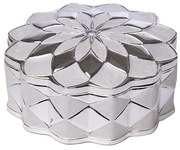 Caseta bijuterii sidefata PEARL, Alb  Argintiu, 13x5.5cm