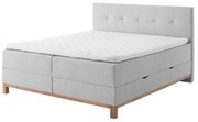 Pat boxspring gri cu spațiu de depozitare 160x200 cm Catania - Meise Möbel