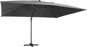 vidaXL Umbrelă în consolă cu LED stâlp din aluminiu antracit 400x300cm