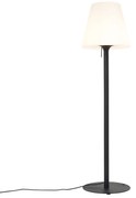 Lampă de podea modernă de exterior neagră cu abajur alb IP44 - Big Virginia