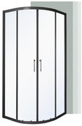 Cabină de duș curbată Spirit Clear 80x80x180 cm, fără cădiță de duș, neagră