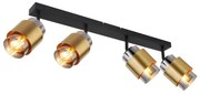 Plafoniera 4L design modern Milley negru, alama