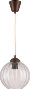Brilagi - Lustră LED suspendată pe cablu RETRO GLASS, 1x E27/60W/230V, Ø 18 cm, maro/transparent