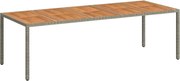 vidaXL Masă de Grădină Gri 250 x 100 x 75 cm poliratan