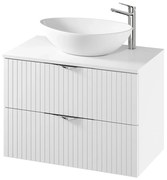 Dulap baie suspendat 80 pentru lavoar, alb mat, MDF, Cersanit Tirso 800x450 mm, Alb mat