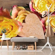 Fototapet trandafiri galbene valentiniene