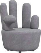 vidaXL Scaun model mână, gri, catifea