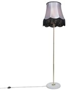 Lampă de podea din alamă cu abajur Granny negru-gri 45 cm - Kaso