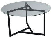 Măsuță de cafea Trio Black cu sticlătransparentă
