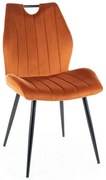 Scaun de bucaterie Arco Velvet, portocaliu/negru