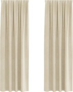 vidaXL Perdele opace 2 pcs Crem 140 x 225 cm Catifea