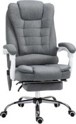 Vinsetto Scaun de Birou cu Telecomandă și 6 Puncte de Masaj, Tapitat cu Stofă Tip Catifea, 67x79x111-121 cm, Gri | Aosom Romania