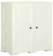 vidaXL Dulap din plastic, 79x43x85,5 cm, vanilla ice, design de lemn