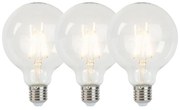 Set de 3 becuri LED cu dimmer E27 G95 5W 470lm 2700K