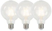 Set de 3 lămpi cu filament cu LED E27 reglabile G95 5W 470 lm 2700K