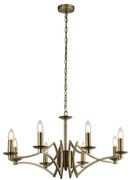 Candelabru clasic cu 8 brate stil elegant Ascot alama antic 41312-8AB SRT