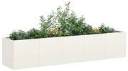 vidaXL Jardinier alb 200x40x40 cm Oțel laminat la rece