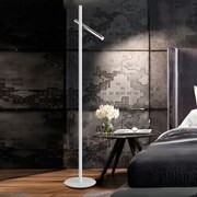 Lampadar LED dimabil design modern Varas crom/alb SV-373629