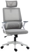 Vinsetto Scaun de birou reglabil material plasa din poliester spatar ergonomic inclinabil pivotant Gri | Aosom Romania