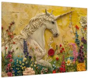 Tablou - Unicorn cu flori (70x50 cm)