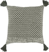 Fata de perna, din textil, cu ciucuri, 50x50 cm, Bea
