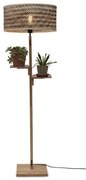 Lampadar eco din bambus cu 2 rafturi Java nat/50x22, natur/ negru