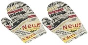 Mănușă de bucătărie Bellatex Ziare, 28 x 18 cm, 2 buc