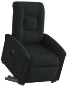 vidaXL Fotoliu rabatabil cu ridicare pe verticală, negru, textil