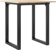 vidaXL Masă de bucătărie, cadru O, 60x60x75 cm lemn masiv pin și Oţel
